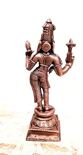 Image of Copper Idols of god Arthanaheeswarar, 6 inches, 450 Grams, Patina Antique Finish, Pack of 1 Piece