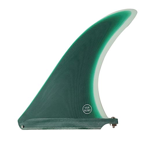 YEP.Surf Centro de Tabla de Surf clásica Fibra de Vidrio de una Sola Aleta 7'- 10'25' (Verde 10'25 Inch)