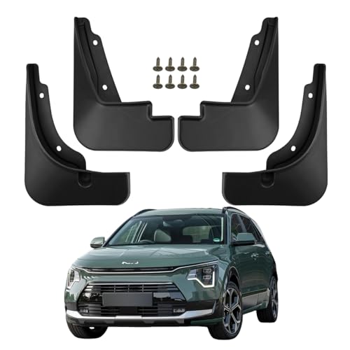 Image of Mud Flaps for 2023 2024 2025 Kia NIRO Hybrid Mud Guards Splash Guards No Drilling Required Front & Rear SUV Set of 4PCS Black Heavy Duty Compatible with NIRO EV MudGuards Exterior Accessories