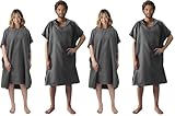 JEMIDI Mikrofaser Bademantel Poncho für Damen und Herren - Leichter dünner Badeponcho Unisex - Saunaponcho Reisebadeponcho dünn und leicht - Microfiber Poncho