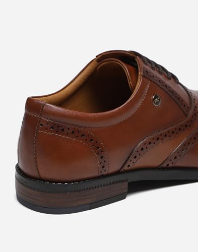 Image of Monte Carlo Mens Solid Lace Up Genuine Leather Formal Brogue Shoes (201806FW)