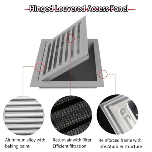Pokrywa kratki wentylacyjnej ze stopu aluminium, klapa inspekcyjna panelu dostępu, trwała wentylacja HVAC, łatwa instalacja, nowoczesny design do użytku domowego i biurowego