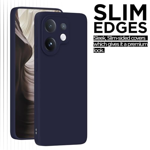 Image of Outlouders Back Cover for Vivo V60 5G / Vivo T4 Pro 5G | Camera Protection | Durable Soft Matte Silicone Bumper Case (Blue)