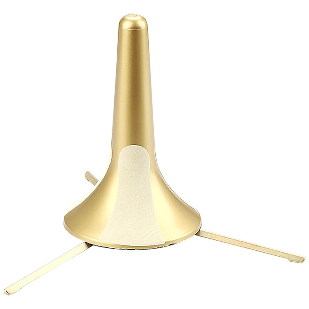 Vaguelly Trompetenhalterung aus Metall 3-beinig Goldfarben Tragbar und Stabil für Trompete und Oboe mit Hantelscheiben Halterung Wand