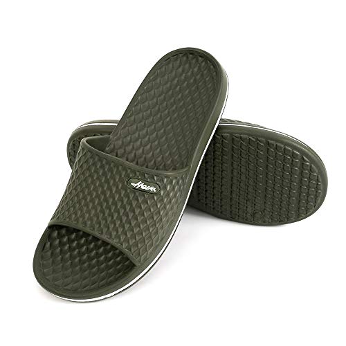 Image of FUNKYMONKEY Men's Shower Slides - Non Slip Quick Drying Sandals for Men - Lightweight Pool Beach Bathroom Slippers Indoor Outdoor