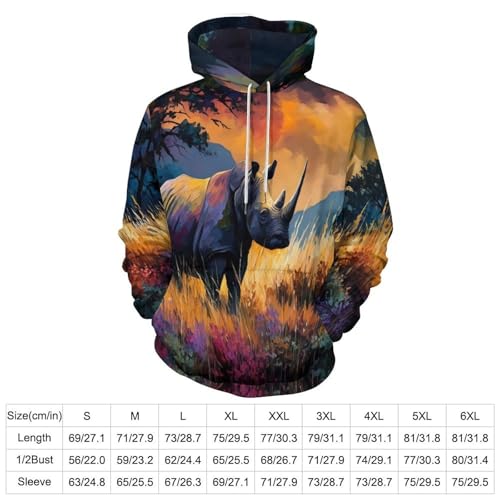 Sweat rhinocéros des steppes 3D pull de décontracté pour sorties urbaines