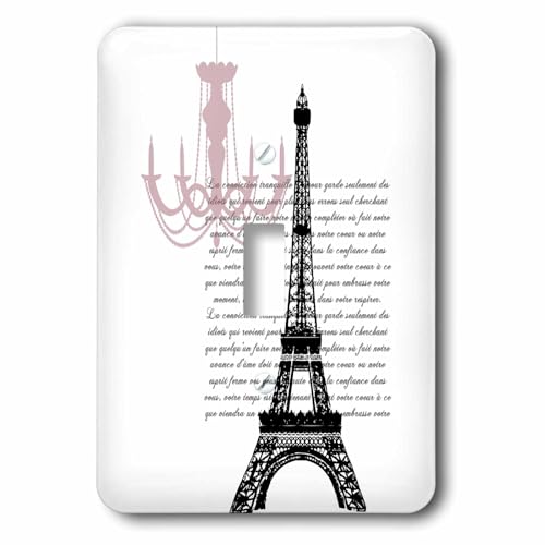 Interrupteur à bascule Tour Eiffel avec lustre chic et script - 2