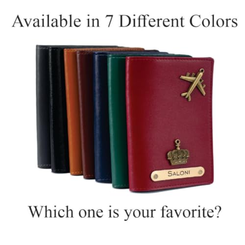 Image of ncgifts Personalized Passport Holder for Family of 3 with Name & Charm | Customised Vegan Leather Passport Covers for Men, Women, Kids & Couples | Family Travel Wallet