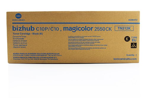 Toner noir Konica Minolta Bizhub C 10 P d'origine A00W472 pour imprimante de bureau