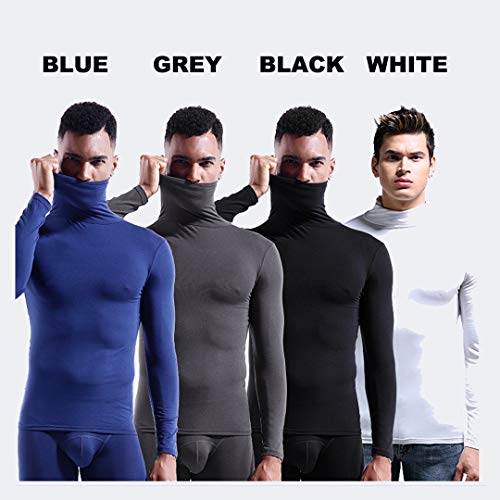 Ouruikia Men's Lightweight Thermal Shirts Modal Base Layer Turtleneck Long Sleeve Pullover Tops4