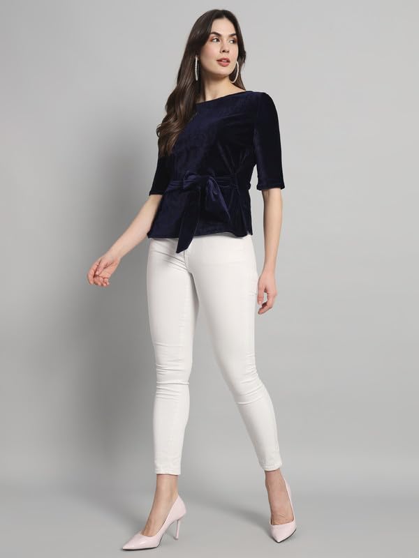 Image of Vaararo Women Dress Shirt, Velvet, Regular Fit