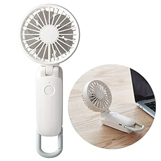 リズム(RHYTHM) 2023 ハンディファン [国内メーカー] 首掛け 静音 USB充電式 強力 弱でも涼しい DCモーター 2重反転ファン カラビナ 小型 携帯扇風機 にも 卓上扇風機 にもなる Silky Wind Mobile 3.1 白 9ZF036RH03