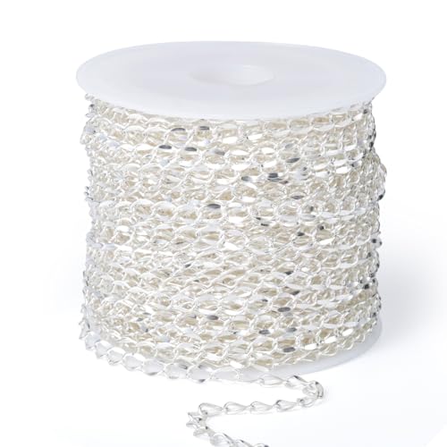 33FT 2.7mm Silver Plated Twisted Link Chains Roll Bulk for Jewelry Making by Cadikez - Used condition - US$20.05