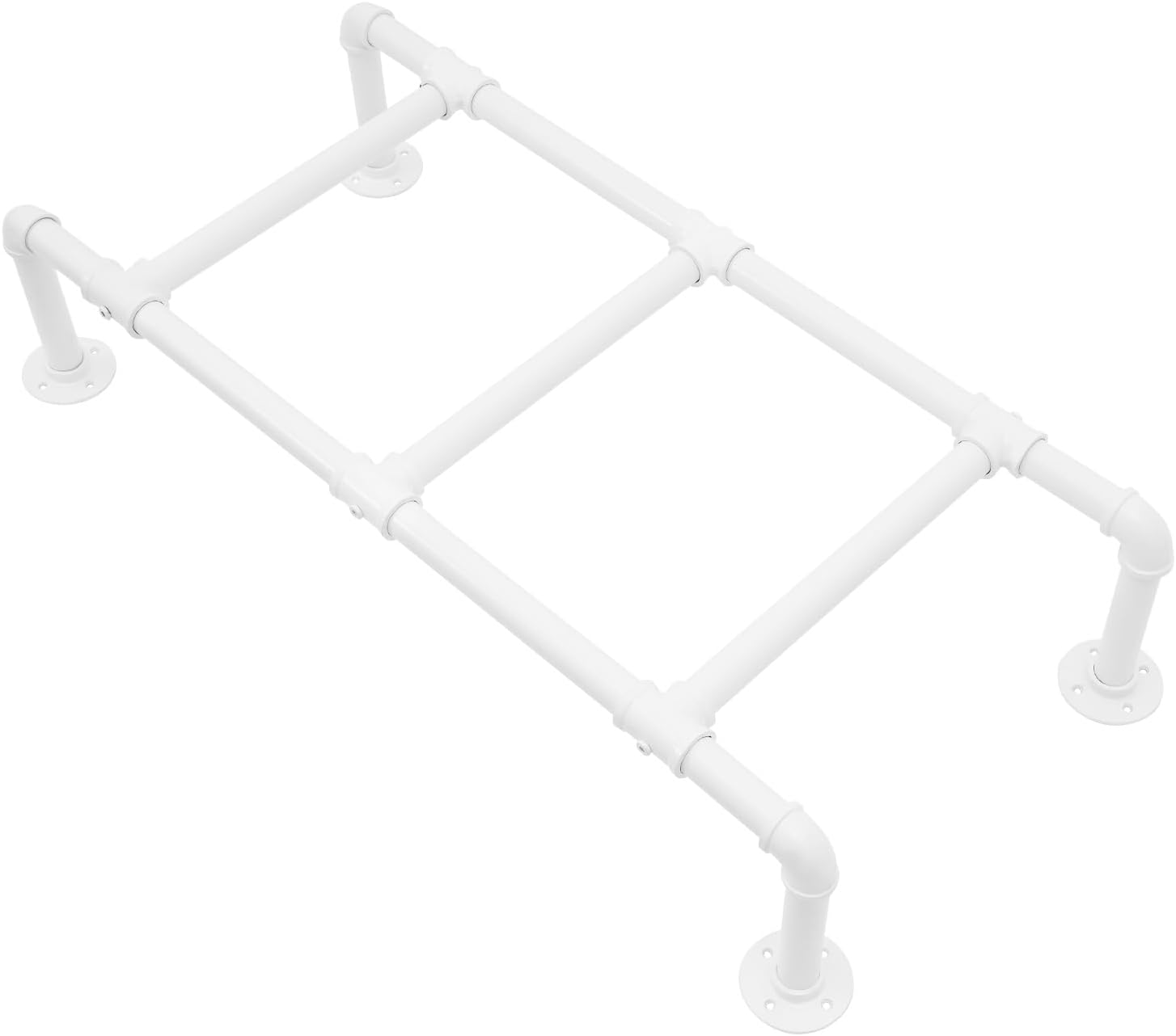 3-Step Metal Bunk Bed Ladder - Wall/Floor-Mounted, Ideal for RV Attic, Basement Window Well Egress, Library Use - Sturdy White Step Ladder for Safe Access