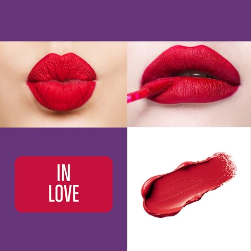 Image of Blue Heaven Ultimatte Whipp Lip Liquid Lipstick Waterproof Infused with Cocoa Butter & Rosehip Oil | Hydrating | Airy Mousse Texture | Soft Matte Finish | Intensely Pigmented | In Love | 3 ML