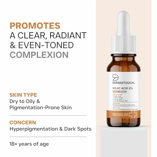 Image of DERMATOUCH Kojic Acid 2% Serum | Best for Hyperpigmentation, Uneven Skin Tone & Dark Spots | For Both Men & Women | 10ml
