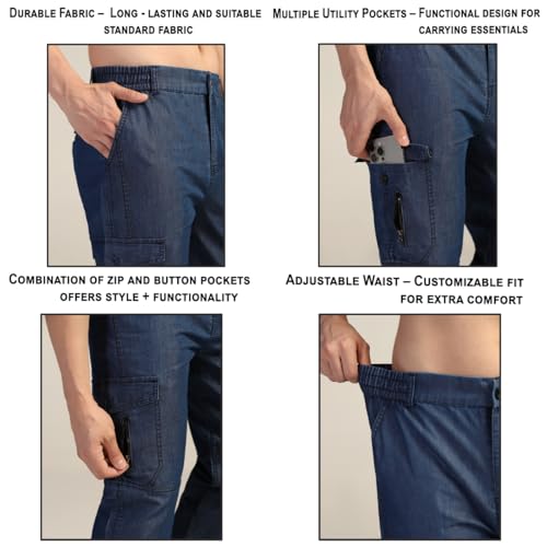 Image of TOPLOT Men's Regular Fit Causal Trouser || Pant for Man || Jeans for Man (Cargo-Jeans-5259)