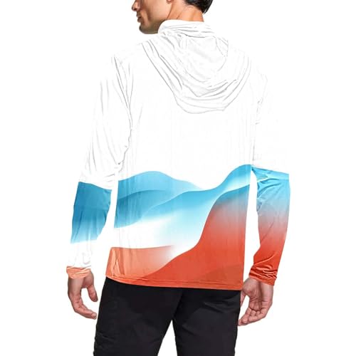 Sun Protection Shirts for Men with Mask UPF 50 Rash Guards Cooling Hoodies Lightweight Fishing Blouse with Thumb Hole4