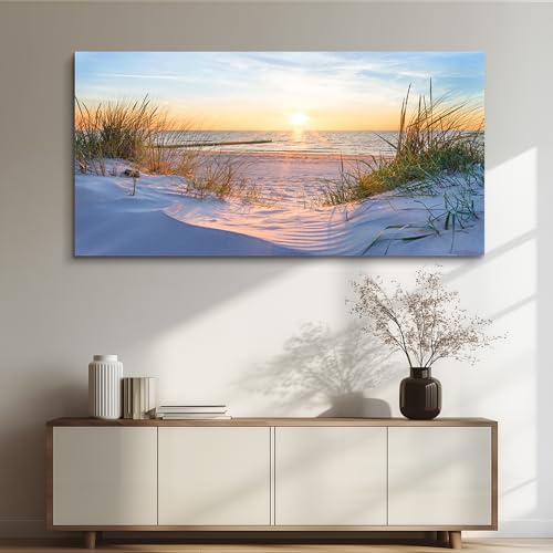 MHARTK66 Wall Decor For Living Room Large Canvas Wall Art For Bedroom Modern Office Pictures Wall Artwork Blue Sun Beach Grass Ocean Landscape Paintings Canvas Art Prints Home Decorations - Image 7