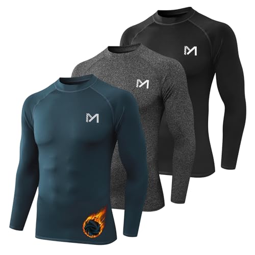 MEETYOO Haut Thermique à Manches Longues pour Homme sous-vêtement Chaud Ski et Sport d'hiver Équipement Technique pour Gym et Fitness