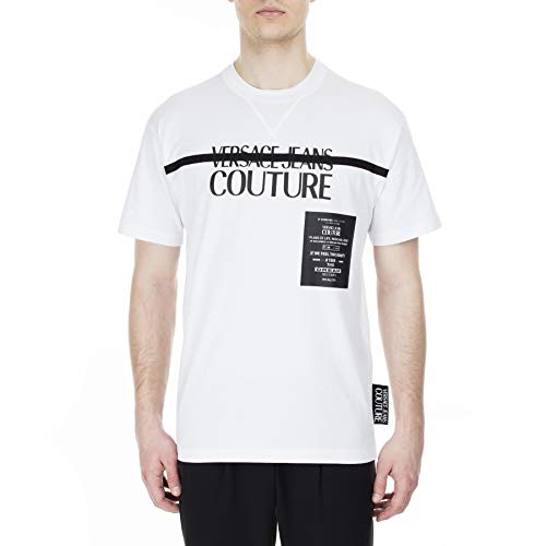 Versace Jeans Couture Men's White e Logo Short Sleeve T-Shirt (M)