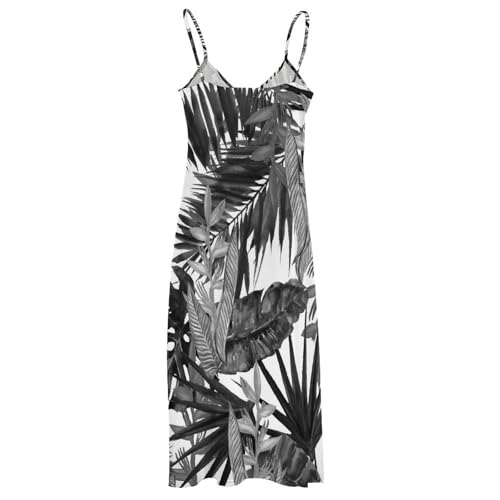Robe longue femme été fluide et sans manches imprimé tropical