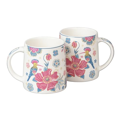 Image of miah decor Ceramic Tea Coffee Cups Set Matte Printed Small Chai Mug Drinkware Microwave Safe for Home & Restaurant-300 ml (MD-746)