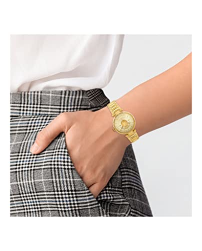 Versus Versace Moscova Collection Luxury Womens Watch Timepiece With A Ip Yellow Gold Bracelet Featuring A Ip Yellow Gold Case And Gold Dial #TOP3