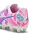 PUMA Unisex-Child Christian Pulisic Legacy Ultra Firm, Artificial Ground Soccer Cleats, White-Poison Pink-Ultra Blue AH25, 9, Big Kid