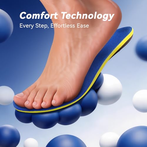 Image of Heavy Duty Support Pain Relief Orthotics - 230+ lbs Plantar Fasciitis Insoles, Medium Arch Support Insoles Men Women, Flat Feet Orthotic Insert, Work Boot Shoe Insoles - Shock Absorption Every Step(M)