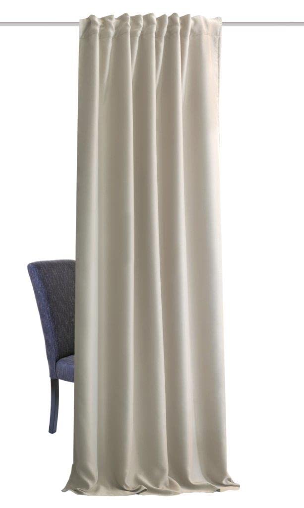 HOMEbasics | Cortina acústica Uni | ACUSTICO | Protección contra Ruido, Calor, frío y Corrientes de Aire + oscurecimiento | Naturaleza | 225 x 135 cm