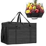 XXXL Isolierkühltasche Oxford-Stoff, extra groß wasserdicht Spritzwasserschutz zusammenklappbar Stabiler Tragegriff ideal für Camping Picknick Lebensmittelaufbewahrung