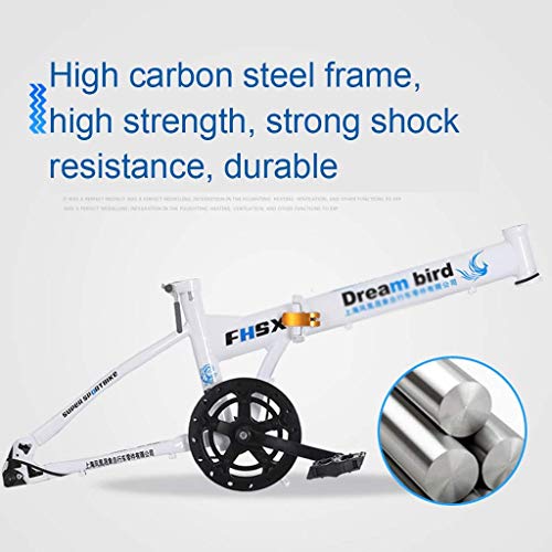 WLGQ Zusammenklappbares Auto Geschwindigkeitsänderung Auto 20 Zoll zusammenklappbares Fahrrad Scheibenbremse Fahrrad Männer und Frauen Ultraleichtes tragbares Fahrrad (Farbe: SCHWARZ, Größe: 150 – Bild 7