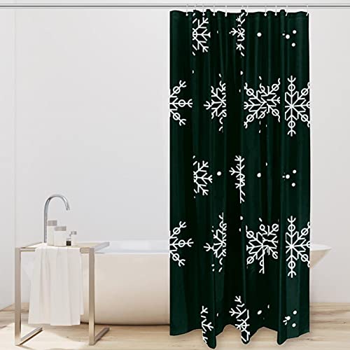 Rideau de douche motif flocon de neige vert imperméable 183x183 cm - 3