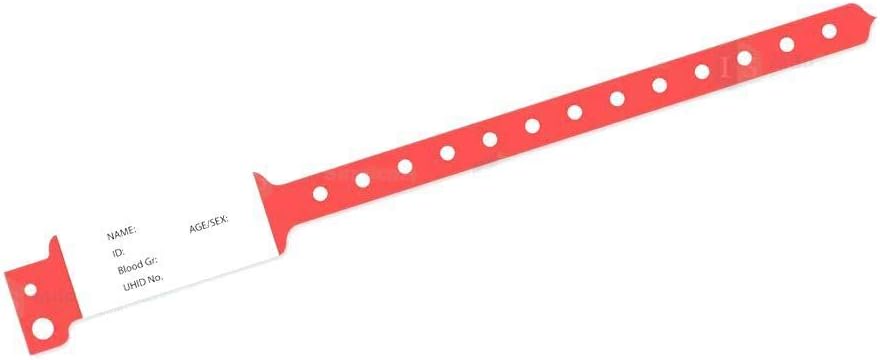 IS IndoSurgicals ID Band for Hospital, Patient Identification Band Adult, ORANGE Color (Pack of 100 Pcs.)