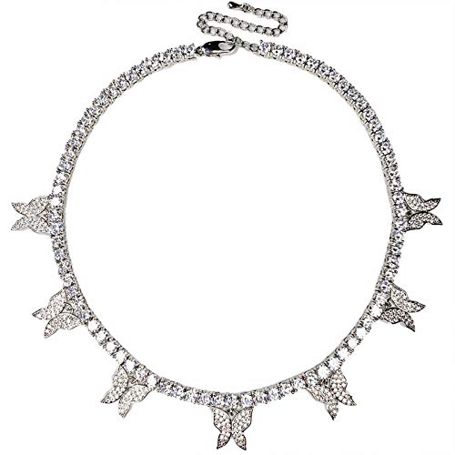 Butterfly Necklace for Women Butterfly Choker Chain Butterfly Tennis Necklace for Wife Girlfriend Friends Gifts gold sliver pink