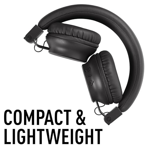 Reflex Active Wireless Foldable On Ear Headphones with Built in Mic, Black - Image 3
