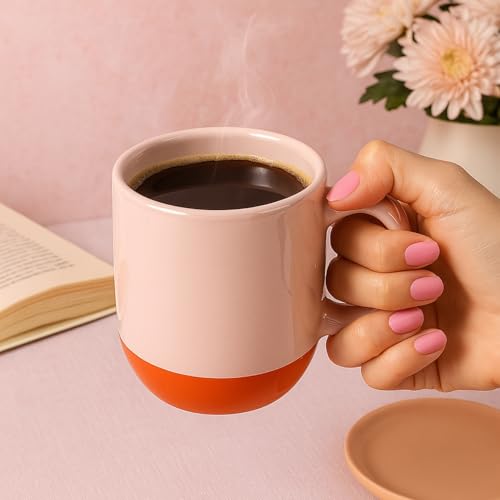 Image of Clay Craft Modern Matte Coffee Mug Set of 2, 300 ml | Fine Ceramic Tea, Coffee & Milk Mugs | Elegant & Durable Drinkware | Microwave & Dishwasher Safe | Minimalist Home, Office & Gift Collection