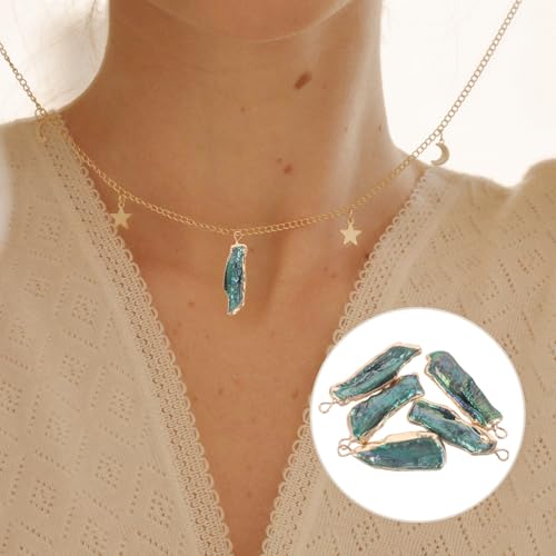 Pendentifs perles baroques d'eau douce vert paon pour création DIY de colliers - 5