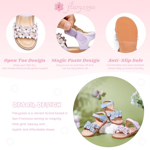 Image of Flaryzone Girls Sandals Open Toe Summer Flats Dress Sandals Shoes Toddler /Little Kid