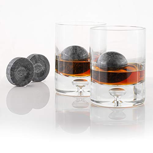 2\" Marble Whiskey Stone Sphere - StoneSpheres by Cairn Craft, Beverage Chilling 100% Black Marble Whisky Rocks