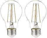 AmazonBasics 60 Watt Equivalent,  Clear, Non-Dimmable, A19 LED Light Bulb | 2-Pack
