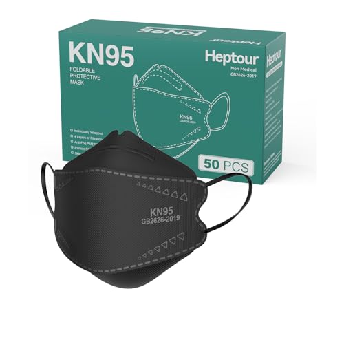 Image of KN95 Face Mask 50 Pack,Individually Wrapped,Breathable Protective Cup Dust Mask for Adults with Elastic Ear Loops