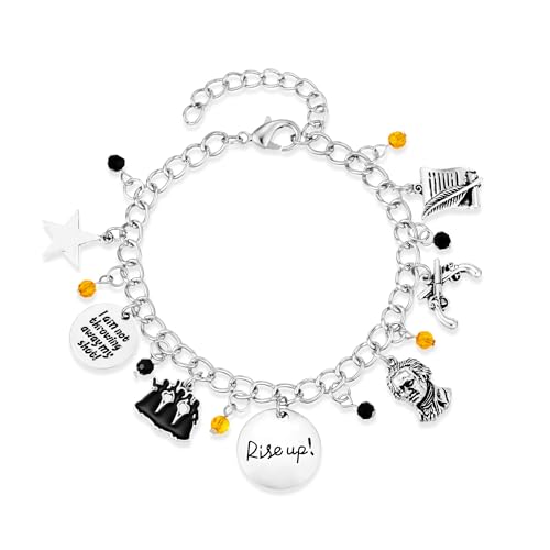 Image of HANRESHE Gift Necklace Not Throwing Away My Shot Necklace Rise Up Tri-Layer Broadway Musical Pendants Jewelry Gift