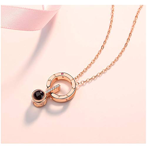 Gargantilha Colar Elegante Elegante Colar De Corrente Bonito Para Mulheres Eu Te Amo Em 100 Idiomas