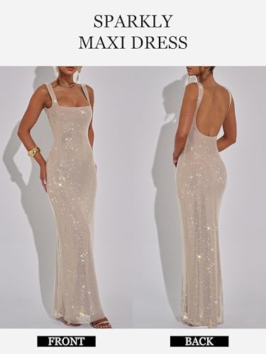 Image of Figdaw Glitter Mesh Bodycon Dress for Women Beach Vacations Birthday,Bachelorette Party