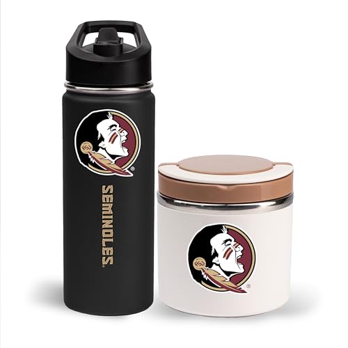 The Memory Company Officially Licensed 18oz Water Bottle with 22oz Food Storage Container, Florida State University