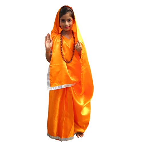 Image of ITSMYCOSTUME Vanvasi Sita Costume Dress For Kids Girls with Complete Accessories Dussehra /Ramleela Kids Fancy Dress Costume