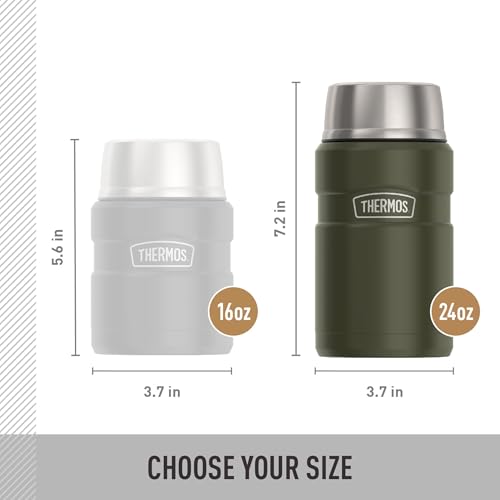 Image of THERMOS Stainless King Vacuum-Insulated Food Jar, 24 Ounce, Matte Army Green