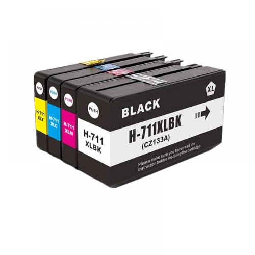Cartouche d'encre 711 compatible sans blocage pour traceurs d'architecture DesignJet T520 T120